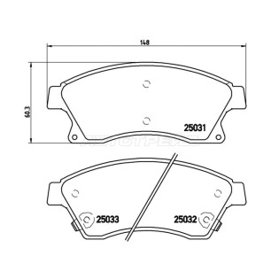 Колодки тормозные перед CHEVROLET CRUZE /AVEO 09-/OPEL ASTRA J 10- (диски 276мм) BREMBO