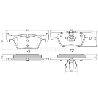 Колодки тормозные зад BMW 1 F20/21/22/ 3 F30/F31/F34/F80/ X3 F25 SAT